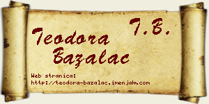Teodora Bažalac vizit kartica